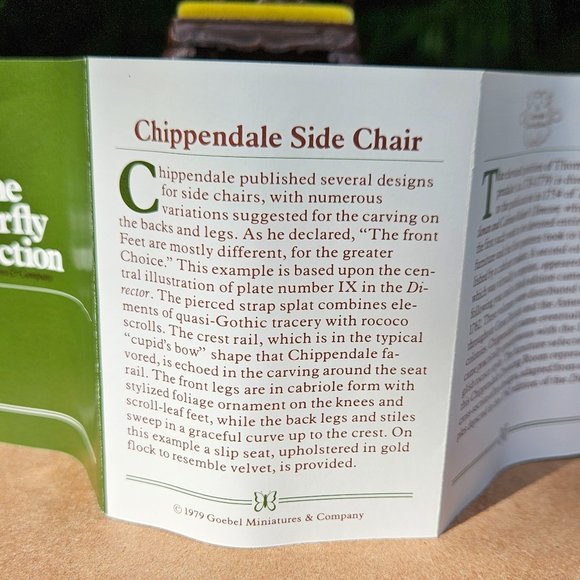 COPY - Chippendale Goebel Dollhouse Miniature Chair - Picture 9 of 14